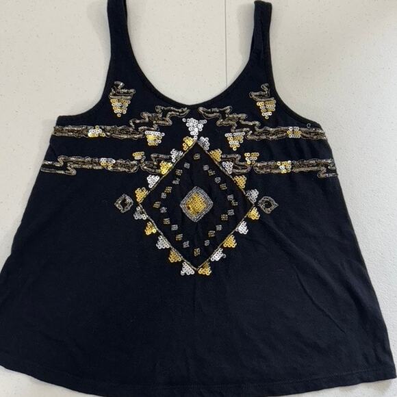 "Express" Y2K? Tank Top, Aztec,Sequins,Cotton,Cowgirl,Sexy Rodeo,Farmgirl,Desert - Picture 4 of 9